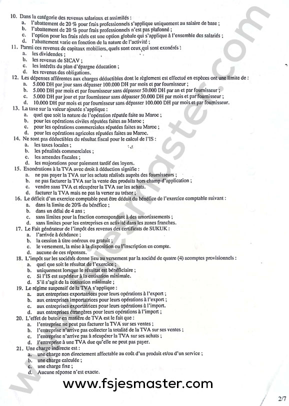 Extrait scanné — FSJES Agdal 2022