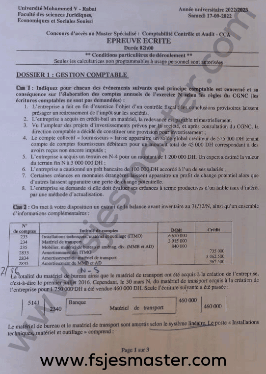 Extrait scanné — FSJES Souissi 2022