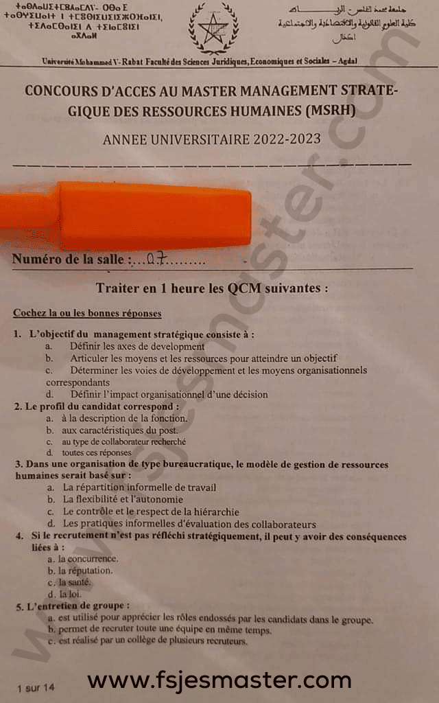 Extrait scanné — FSJES Agdal 2022