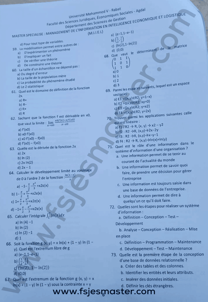 Extrait scanné — FSJES Rabat Agdal 2023