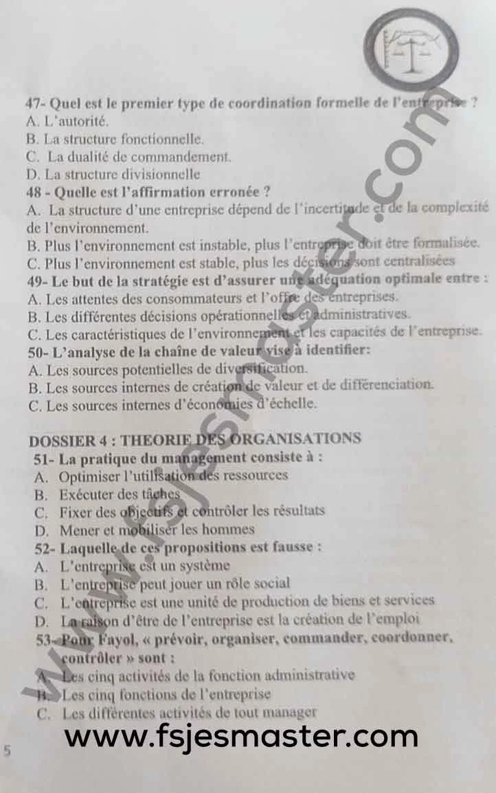 Extrait scanné — FSJES Rabat Souissi 2023