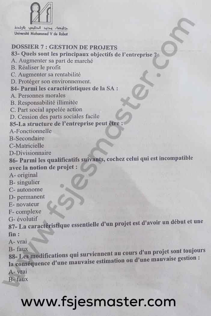 Extrait scanné — FSJES Rabat Souissi 2023