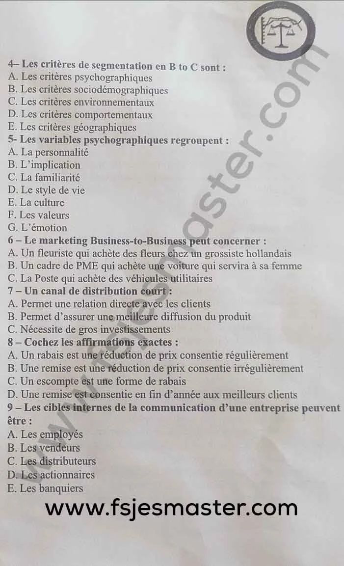Extrait scanné — FSJES Rabat Souissi 2023