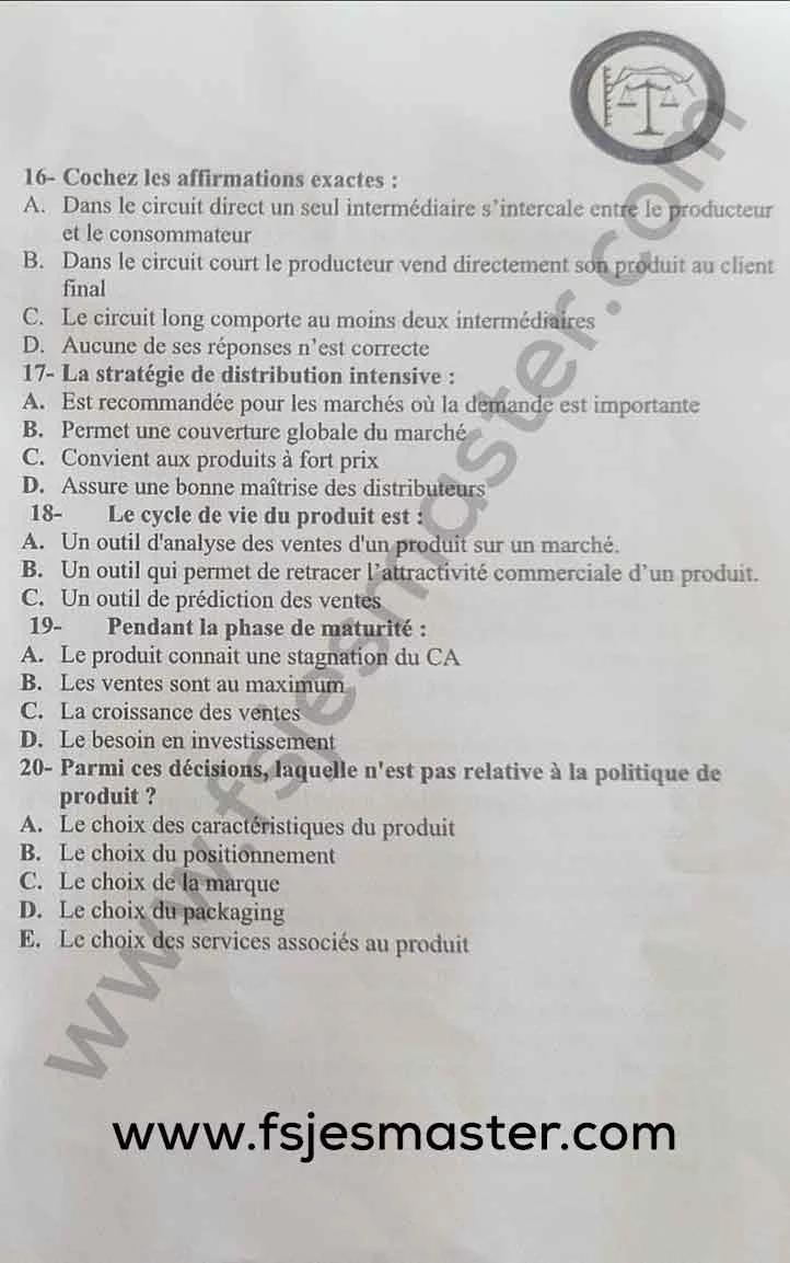 Extrait scanné — FSJES Rabat Souissi 2023