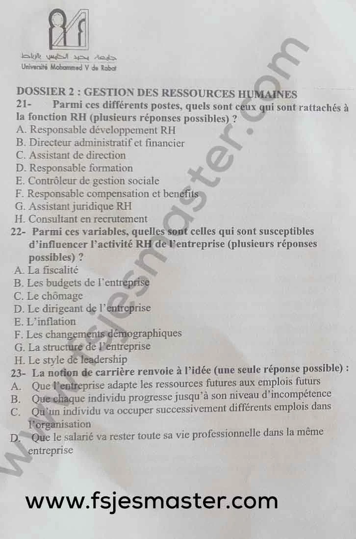 Extrait scanné — FSJES Rabat Souissi 2023
