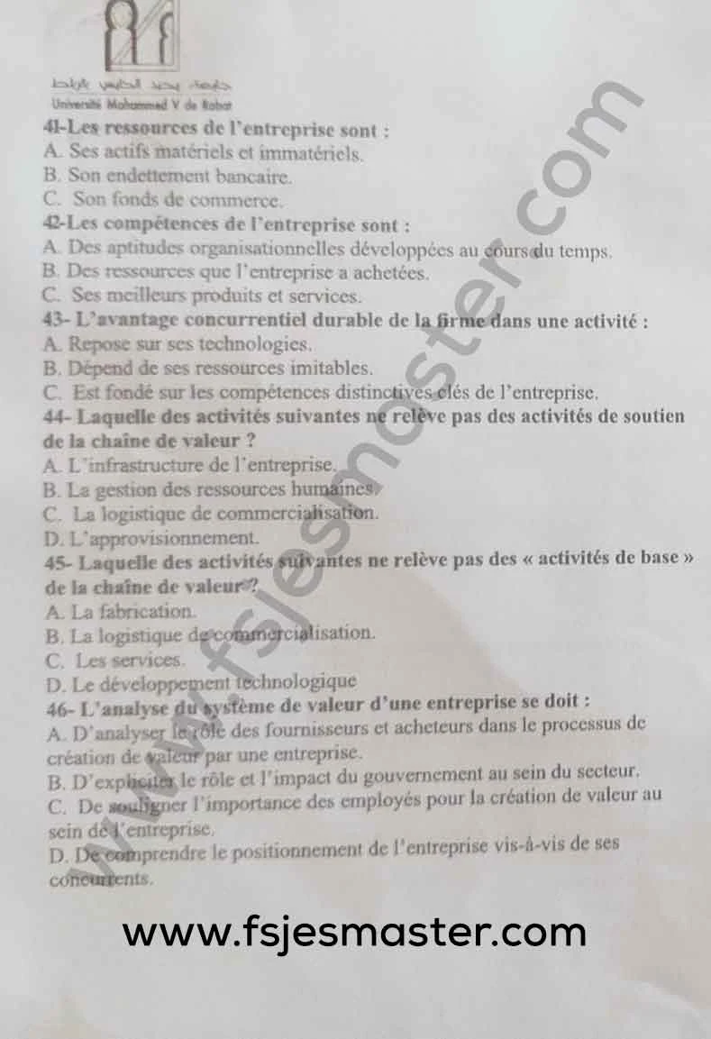 Extrait scanné — FSJES Rabat Souissi 2023