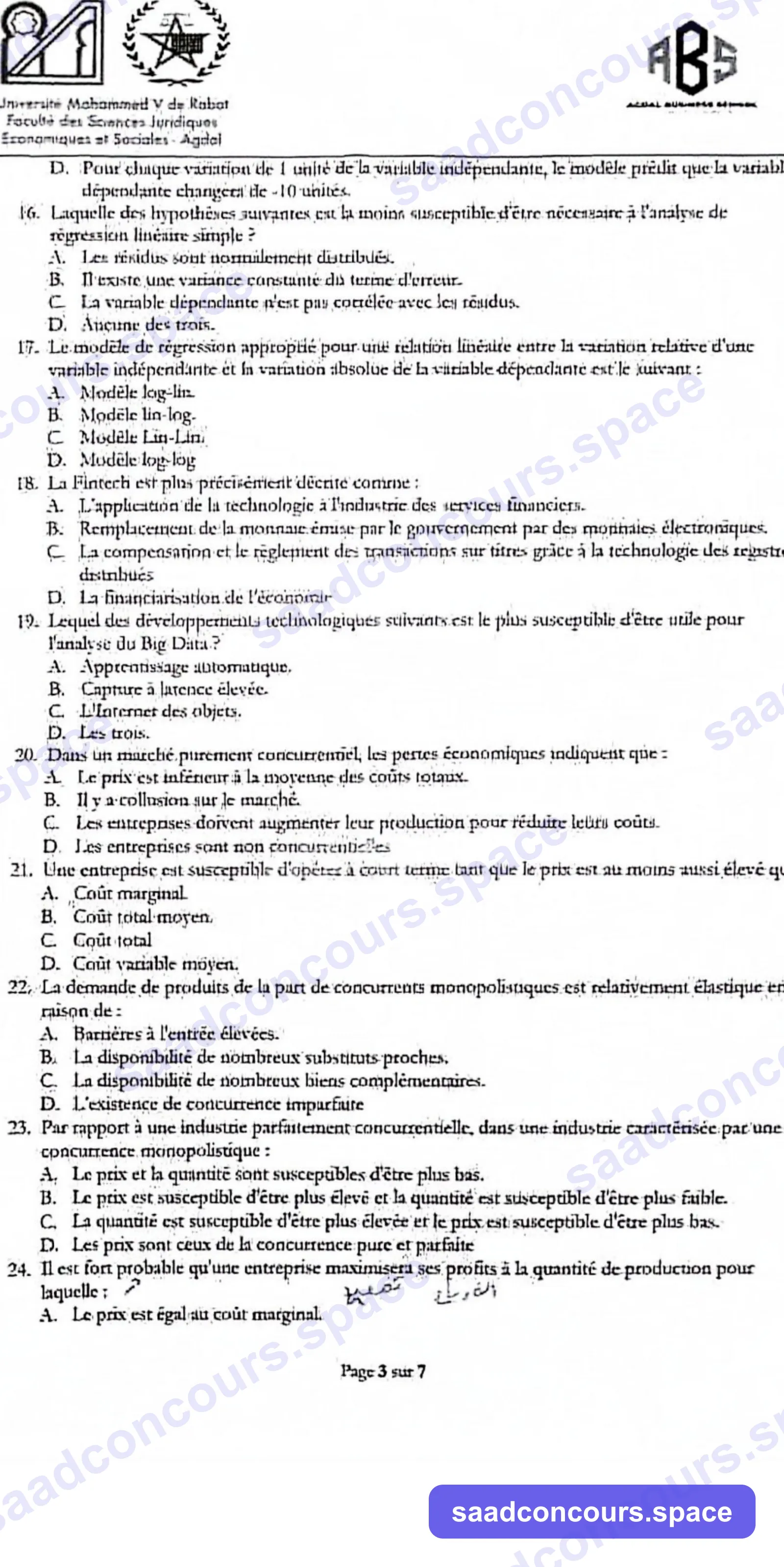 Extrait scanné — FSJES Agdal 2023