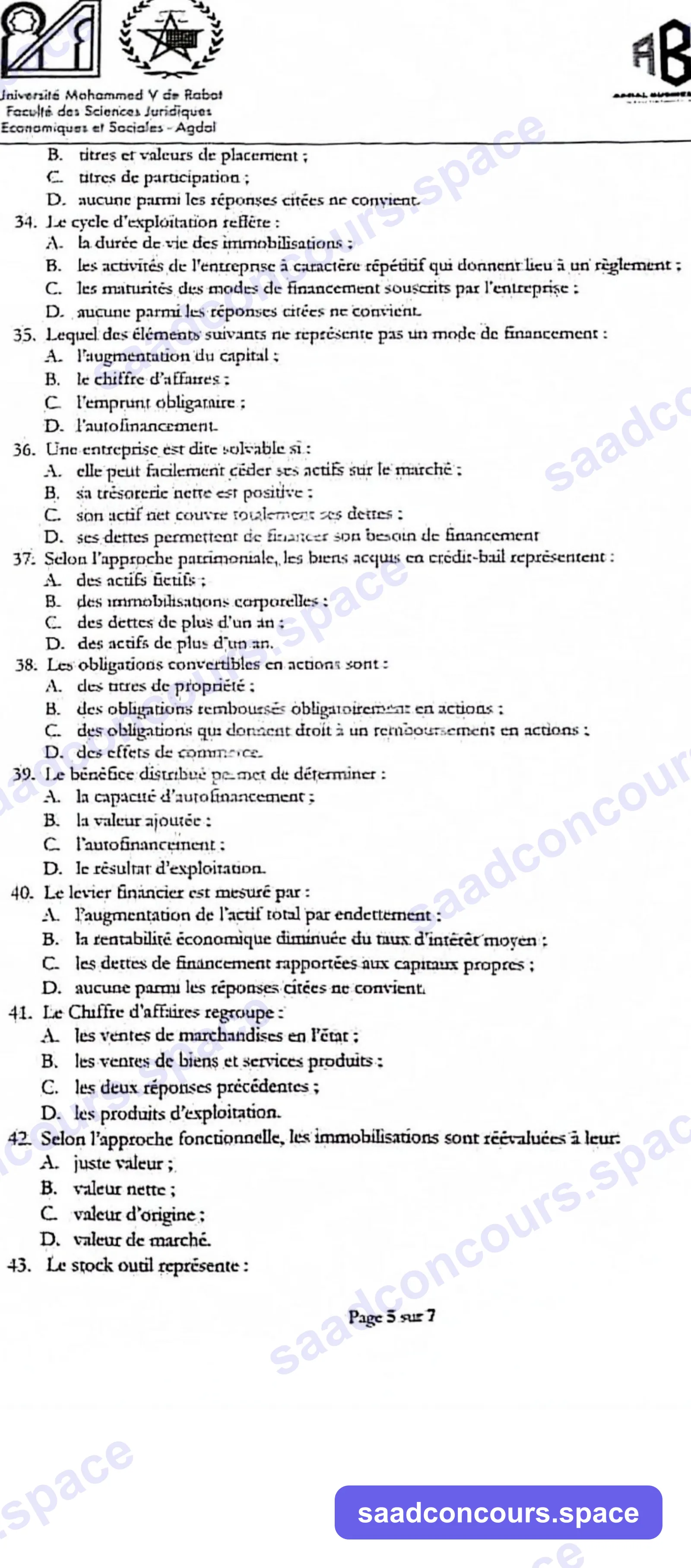 Extrait scanné — FSJES Agdal 2023