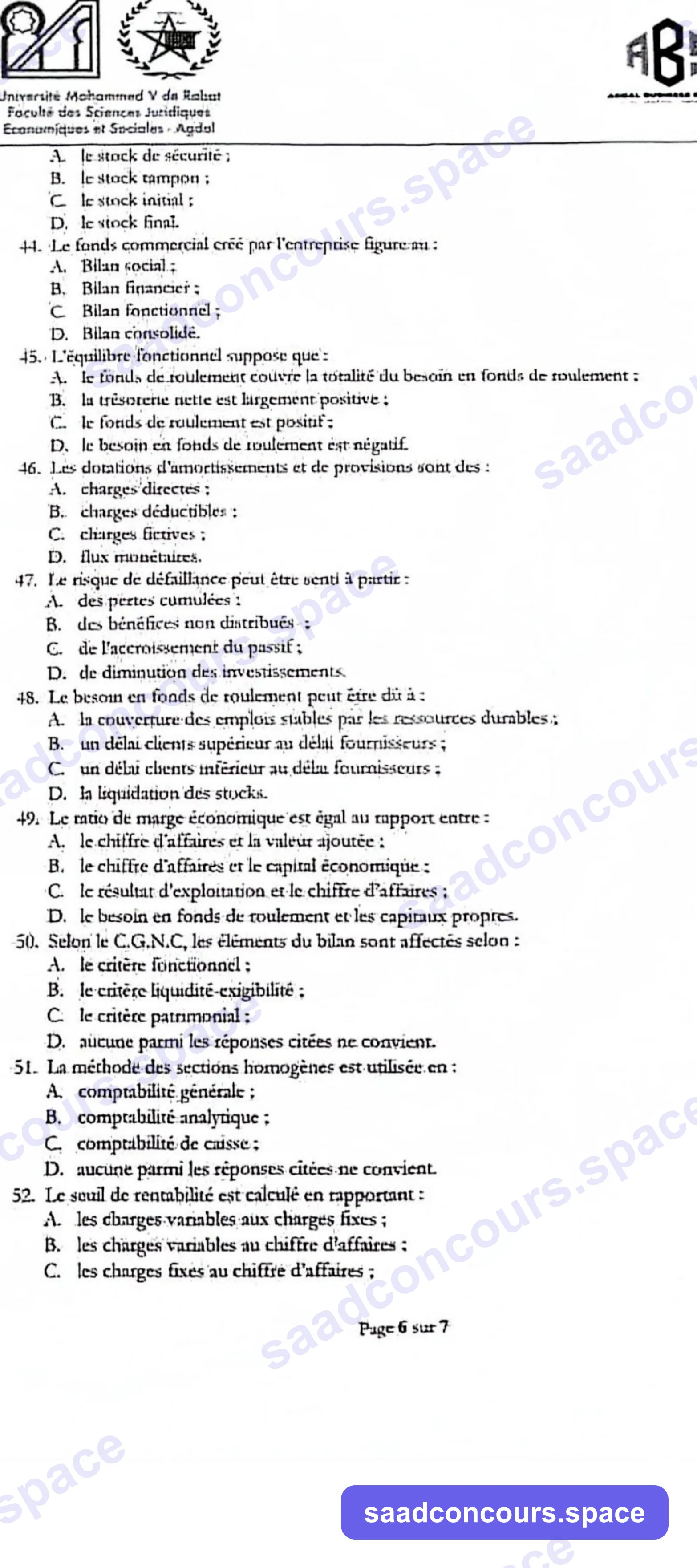 Extrait scanné — FSJES Agdal 2023