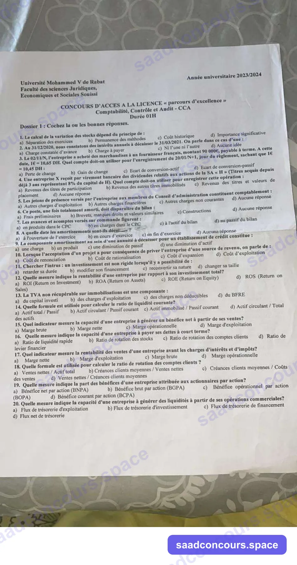Extrait scanné — FSJES Souissi 2023