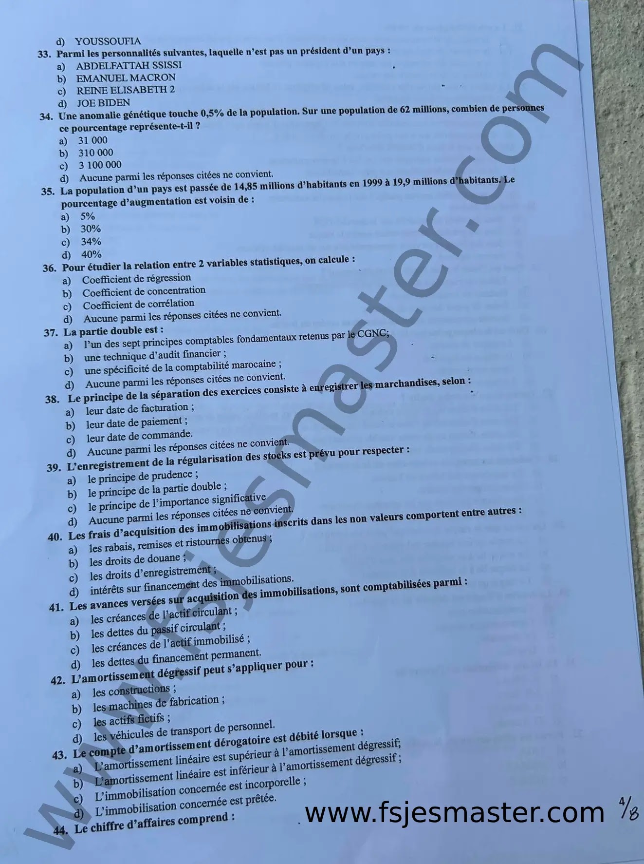 Extrait scanné — FSJES Agdal 2024