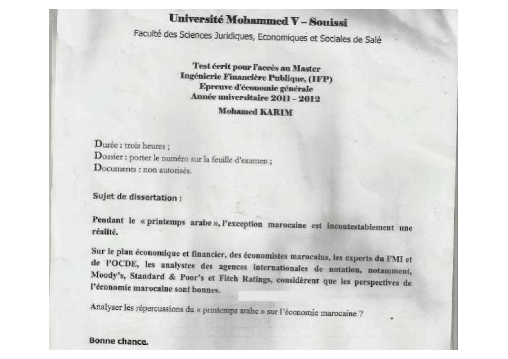 Extrait scanné — FSJES Salé 2012