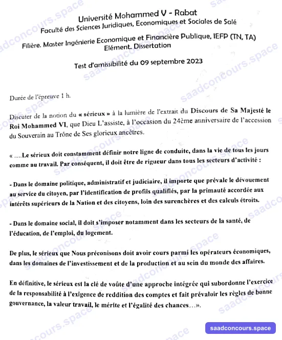 Extrait scanné — FSJES Salé 2023
