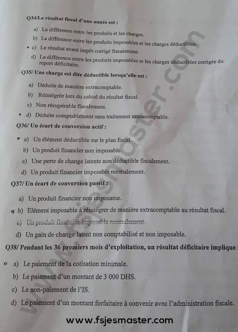 Extrait scanné — ENCG Settat 2018