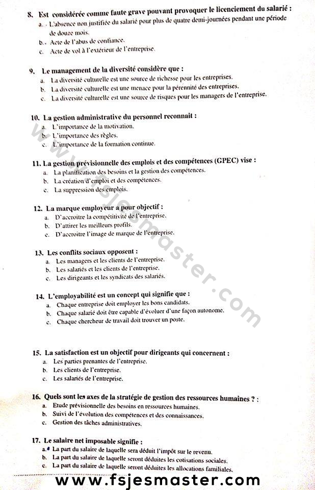 Extrait scanné — FSJES Settat (Hassan 1er) 2018