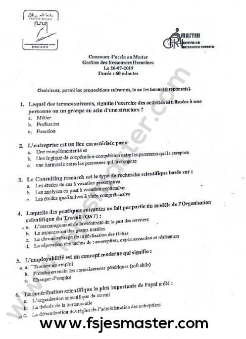 Extrait scanné — FSJES Settat 2019