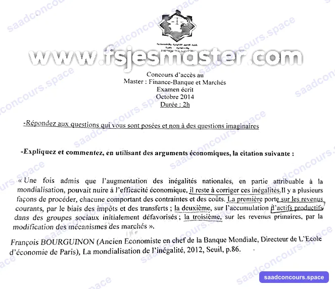 Extrait scanné — FSJES Tanger 2014