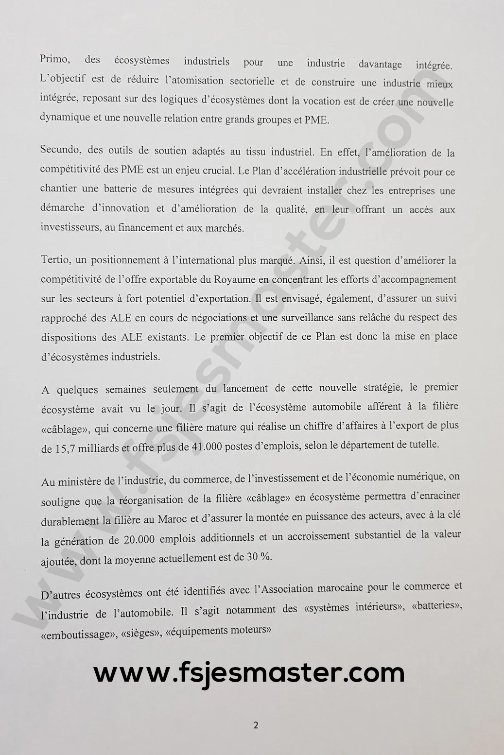 Extrait scanné — ENCG Tanger 2015