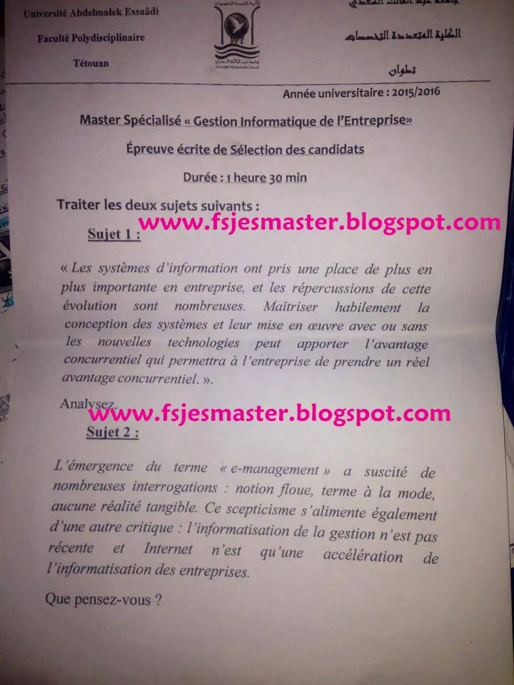 Extrait scanné — FP Tétouan 2015