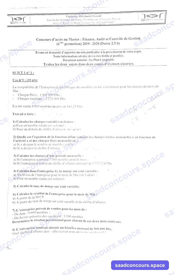 Extrait scanné — FSJES Tétouan 2019