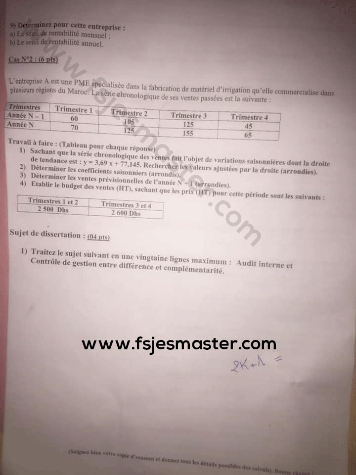 Extrait scanné — FSJES Tétouan 2019