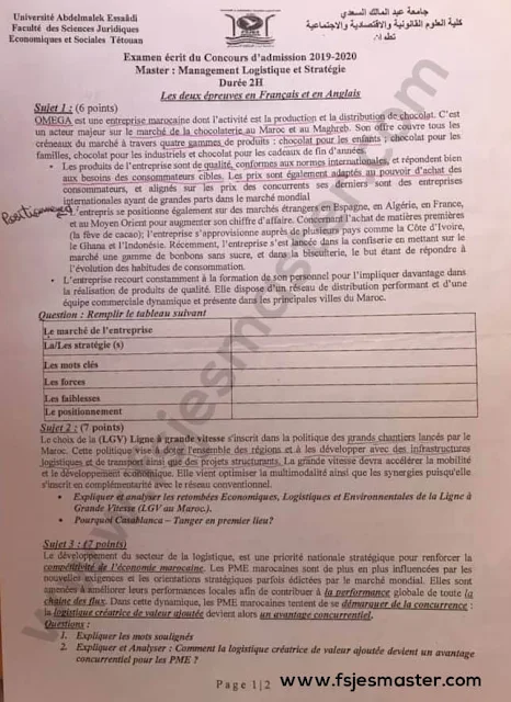 Extrait scanné — FSJES Tétouan (Abdelmalek Essaâdi) 2019