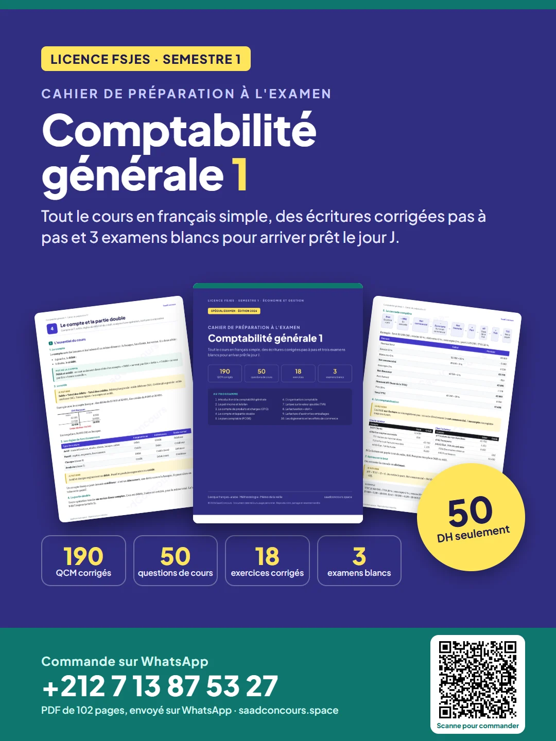 Couverture : Cahier de préparation — Comptabilité générale 1 (S1)
