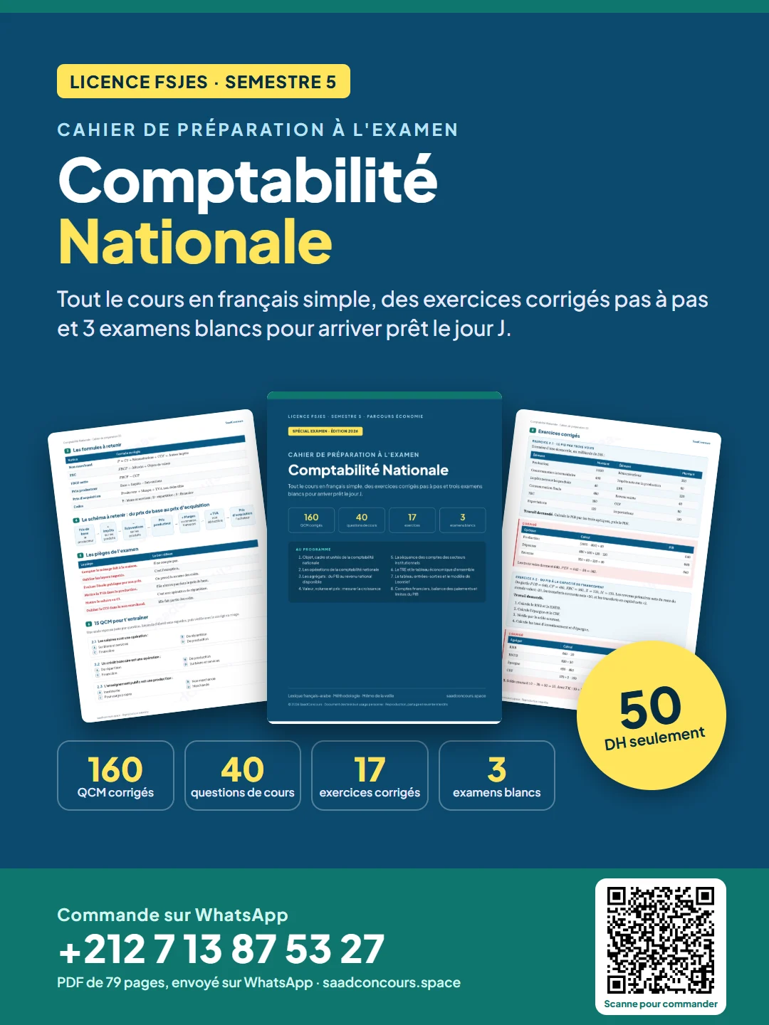 Couverture : Cahier de préparation — Comptabilité Nationale (S5)
