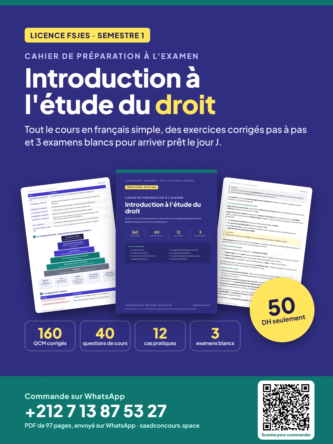 Couverture : Cahier de préparation — Introduction à l'étude du droit (S1)